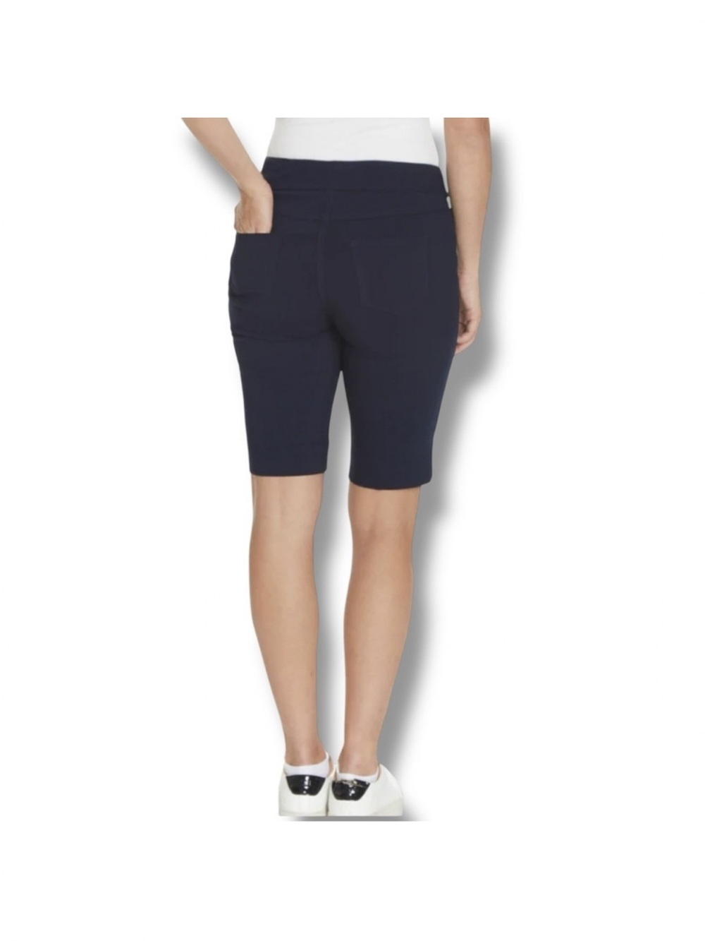 NWT Briggs Navy Elastic-Waist Bermuda Shorts with Roll-Cuff with pocket size XL - Picture 6 of 14